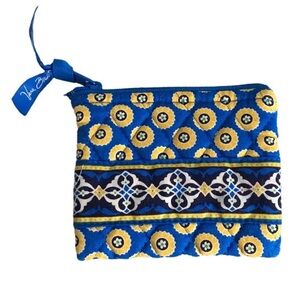 Vera Bradley Rivera Blue Pattern Design Yellow Coin Purse Spring 2008 USA